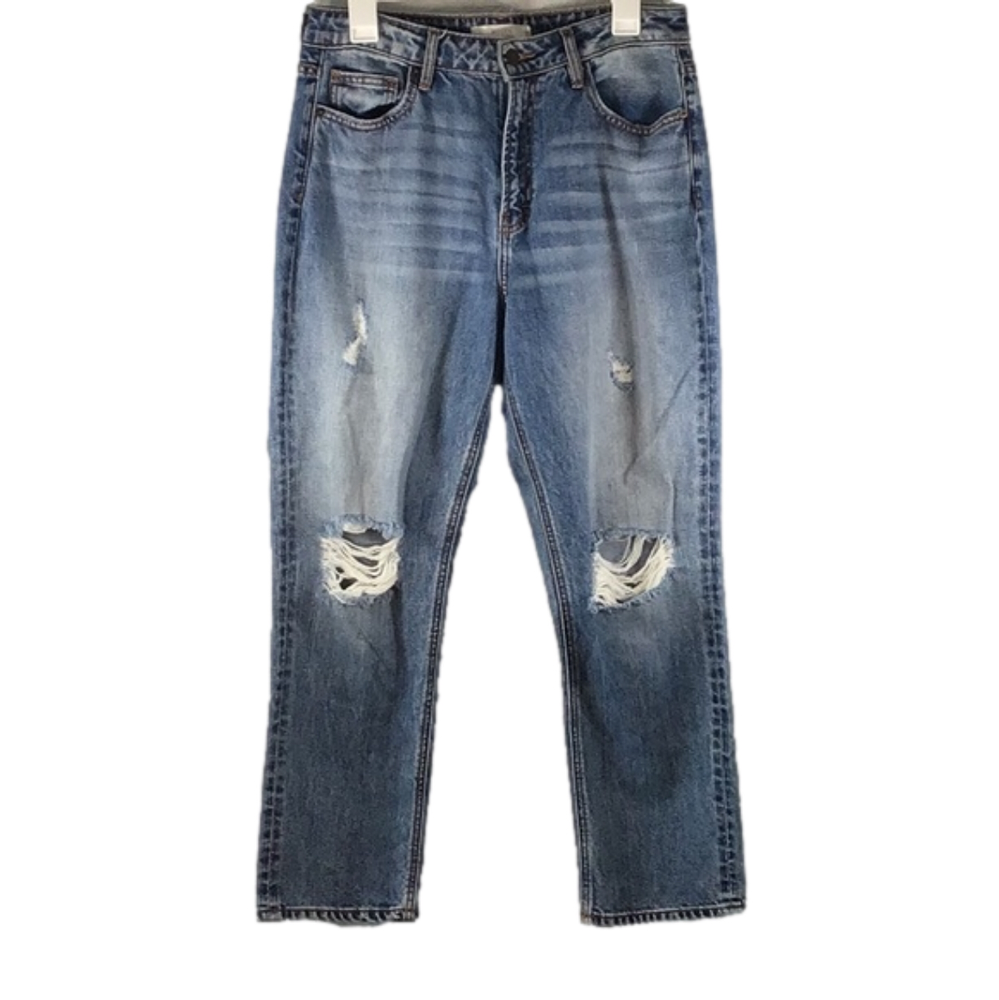 Hidden High Waisted Boyfriend Fit Jeans, Sz 29